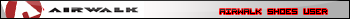 Text reading 'AIRWALK SHOES USER' next to a logo